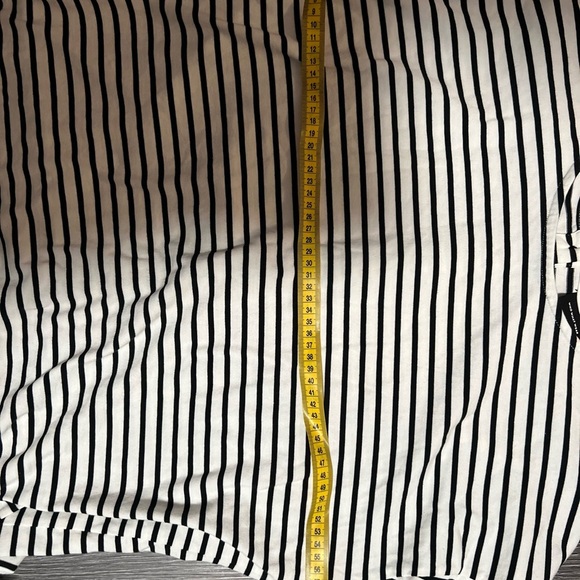 White/black striped shirt size L 100% Cotton - Picture 6 of 9